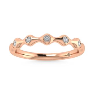 14K Rose Gold  Diamond 1/20 Ct.Tw. Stackable Band