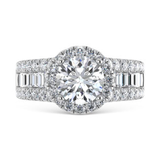 14K White Gold Lab Grown Diamond 3 1/2 ct.tw. Round Shape Engagement Ring