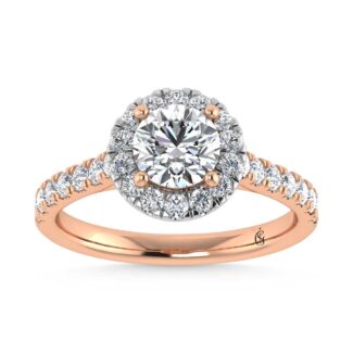 10K Rose Gold Round Shape Lab Grown Diamond 2 ct.tw. Bridal Ring