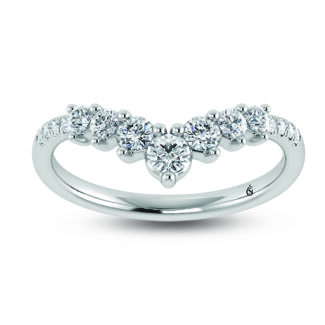 14K White Gold Lab Grown Diamond 3/8 Ct.Tw. Chevron Band