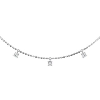 14K White Gold Lab Grown Diamond 1/2 Ct.Tw. 7 Stone Necklace