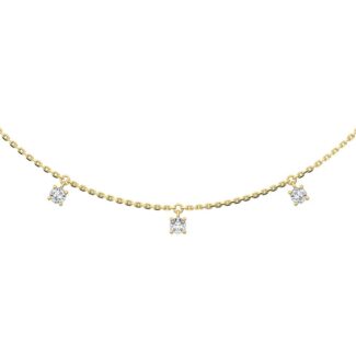 14K Yellow Gold Lab Grown Diamond 1/4 Ct.Tw. 7 Stone Necklace