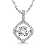 14K White Gold Lab Grown Diamond 1 1/8 Ct.Tw. Kite Shape Shimmering Pendant (Center 1/2 ctw)