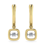 10K Yellow Gold Lab Grown Diamond 1/6 Ct.Tw. Cushion Shape Plain Halo Earrings