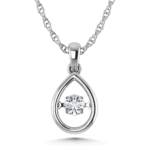 10K White Gold Lab Grown Diamond 1/5 Ct.Tw. Pear Shape Plain Halo Pendant