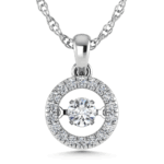 10K White Gold Lab Grown Diamond 1/3 Ct.Tw. Round Shape Halo Pendant