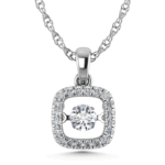 10K White Gold Lab Grown Diamond 1/3 Ct.Tw. Cushion Shape Halo Pendant