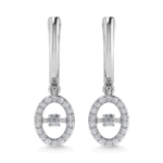 10K White Gold Lab Grown Diamond 1/3 Ct.Tw. Oval Shape Halo Earrings