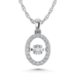 10K White Gold Lab Grown Diamond 1/3 Ct.Tw. Oval Shape Halo Pendant