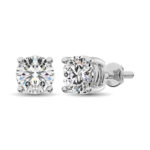 14K White Gold Lab Grown Diamond 1/3 Ct.Tw. Non certified  CVD VS1+ G+ Solitaire Studs (Available in 0.10ctw to 4ctw)
