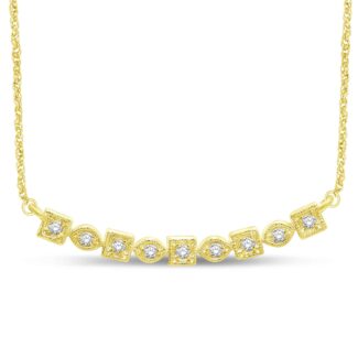 14K Yellow Gold 1/6 Ct.Tw. Diamond Stackable Necklace