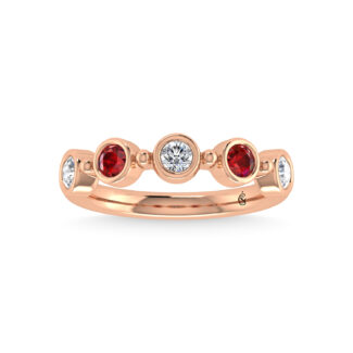 14K Rose Gold Diamond 5/8 Ct.Tw. Stackable Band