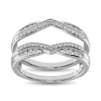 14K White Gold 1/3 Ct.tw Diamond Guard Ring