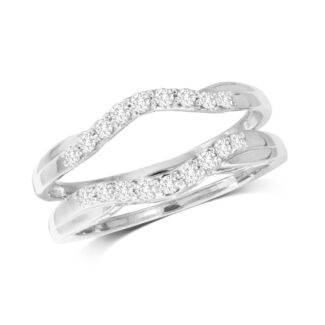 10K White Gold 1/3 Ct.Tw. Diamond Guard Ring