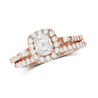 Lovecut 14K White Gold 1 Ct.Tw. Diamond Bridal Invisible Ring