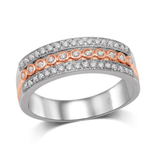 14K Two Tone 1/4 Ct.Tw. Diamond Fashion Band