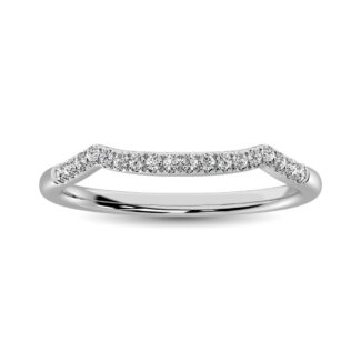 14K White Gold 1/20 Ct.tw Diamond Wedding Band