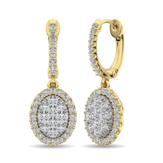 14K Yellow Gold 1 Ct.tw Diamond Drop Earrings