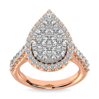 Diamond 3/4 Ct.Tw. Cluster Ring in 14K Rose Gold