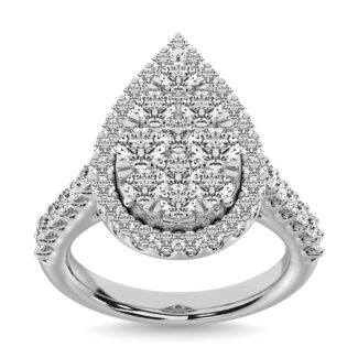 14K White Gold 1 1/2 Ct.tw Diamond Fashion Ring