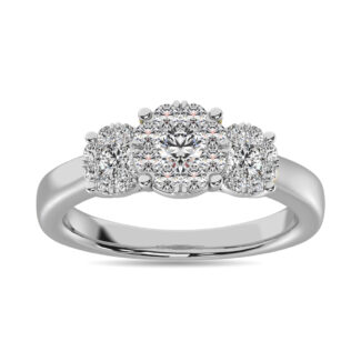 Diamond 1 3/4 Ct.Tw. Flower Engagement Ring in 14K White Gold
