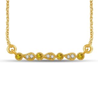 14K Yellow Gold 1/10 Ct.Tw. Diamond  Stackable Necklace