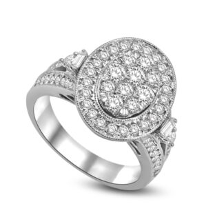 14K White Gold 1 1/2 Ct.tw Diamond Fashion Ring