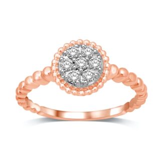 10K Rose Gold 1/4 Ct.tw Diamond Round Fashion Ring