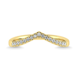 Diamond 1/6 Ct.Tw. Chevron Band in 14K Yellow Gold
