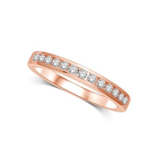 14K Rose Gold 1/5 Ct.tw Diamond Machine Band