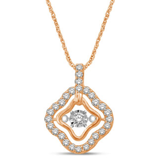 10K Rose Gold 1/3 Ct.tw Moving Diamond Pendant