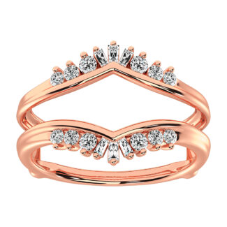 10K Rose Gold 1/3 Ct.Tw. Diamond Guard Ring