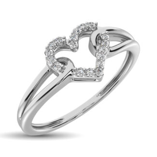 10K White Gold 1/20 Ct.tw Diamond Heart Ring