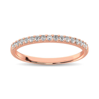 14K Rose Gold Diamond 1/6 Ct.Tw. 9 Stone Anniversary Band