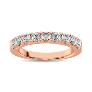 14K Rose Gold Diamond 2/5 Ct.Tw. 9 Stone Anniversary Band