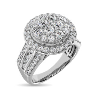 Diamond 1 1/2 Ct.Tw. Round Shape Engagement Ring in 10K White Gold