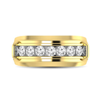 10K Yellow Gold 1/4 Ct.tw Round Cut Diamond Men�s Wedding Band