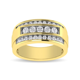 10K Yellow Gold 1/2 Ct.tw Round Cut Diamond Men�s Wedding Band