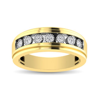 10K Yellow Gold 1/3 Ct.Tw. Diamond Illusion Men�s Band