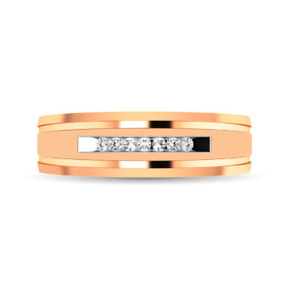 10K Rose Gold 1/10 Ct.Tw. Diamond Comfort Fit Men�s Band