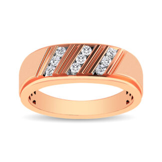 10K Rose Gold 1/4 Ct.Tw. Diamond Men�s Band