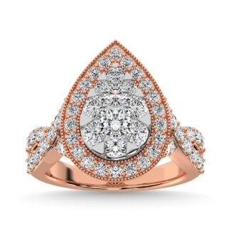 Diamond 2 Ct.Tw. Pear Shape Engagement Ring in 14K Rose Gold