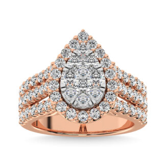 Diamond 2 Ct.Tw. Pear Shape Engagement Ring in 14K Rose Gold
