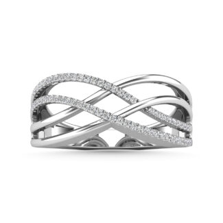 Diamond 1/5 Ct.Tw. Crossover Fashion Ring in 14K White Gold
