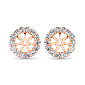 14K Rose Gold Diamond 1/4 Ct.Tw. Earrings Jacket