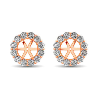 14K Rose Gold Diamond 3/4 Ct.Tw. Earrings Jacket