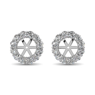14K White Gold Diamond 5/8 Ct.Tw. Earrings Jacket