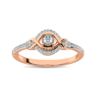 10K Rose Gold Diamond 1/6 Ct.Tw. Promise Ring