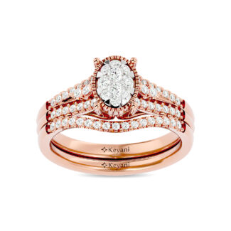 Diamond 1/2 Ct.tw Bridal Ring in 14K Rose Gold