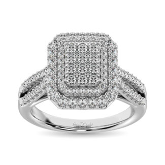 Diamond Double Halo Engagement Ring 1 Ct.tw in 14K White Gold